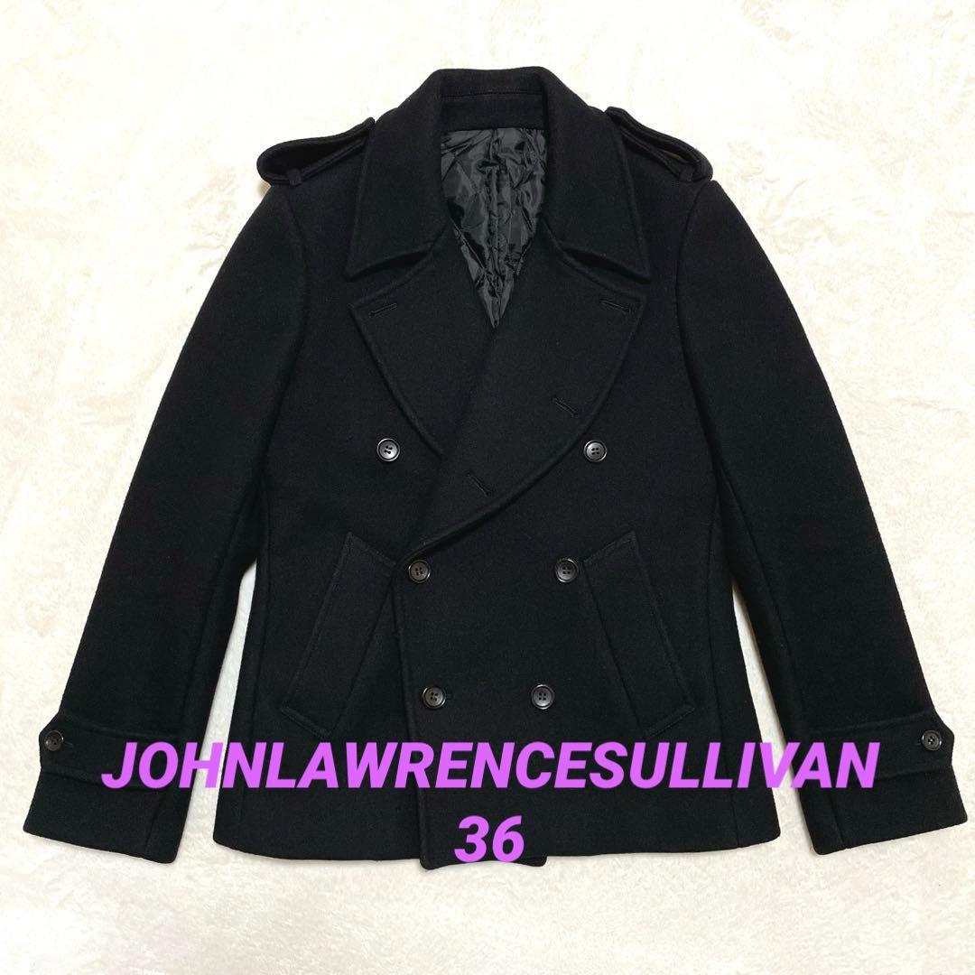 【美品】ジョンローレンスサリバンピーコートブラック36