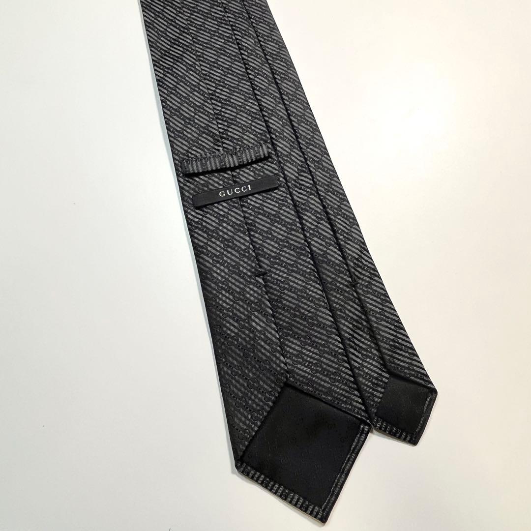 希少✨極美品✨GUCCI グッチ ネクタイ GG柄 ストライプ　シルク