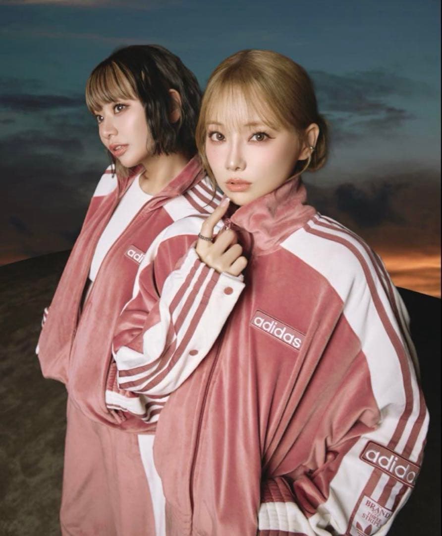 adidas ピンク ジャージ上下セット　XL、L