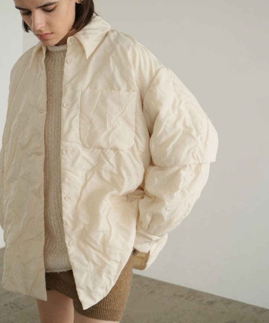 春秋向け美品！PADDED CRUMPLY SHIRT JACKET