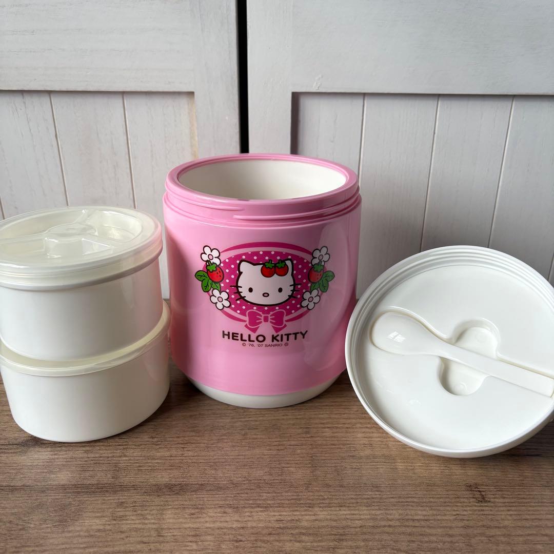 ハローキティピクニックセット　バスケットLL 重箱　ランチジャー　当時物