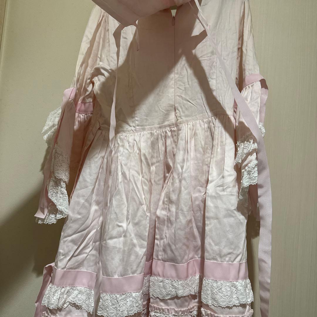 ローブ・ア・ラ・フランセーズワンピース、うさくみゃポシェット　ピンク