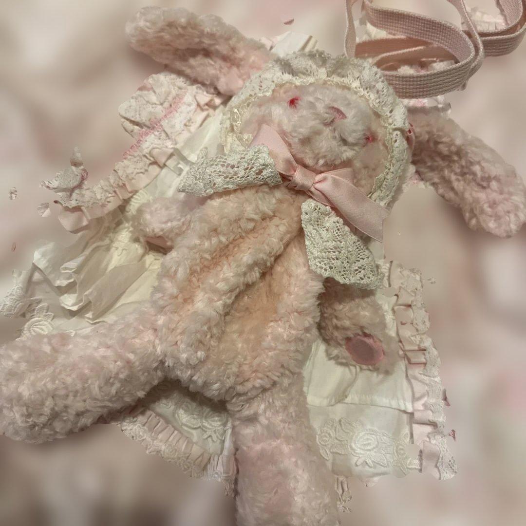 ローブ・ア・ラ・フランセーズワンピース、うさくみゃポシェット　ピンク