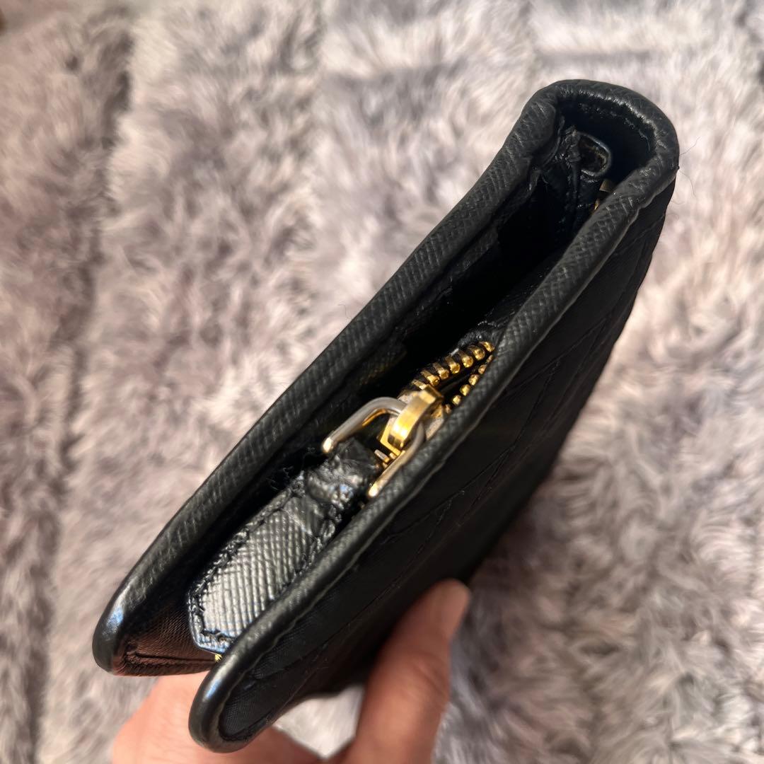 良品✨PRADA 三角ロゴ　テスート　キルティング　ナイロン　長財布　ブラック