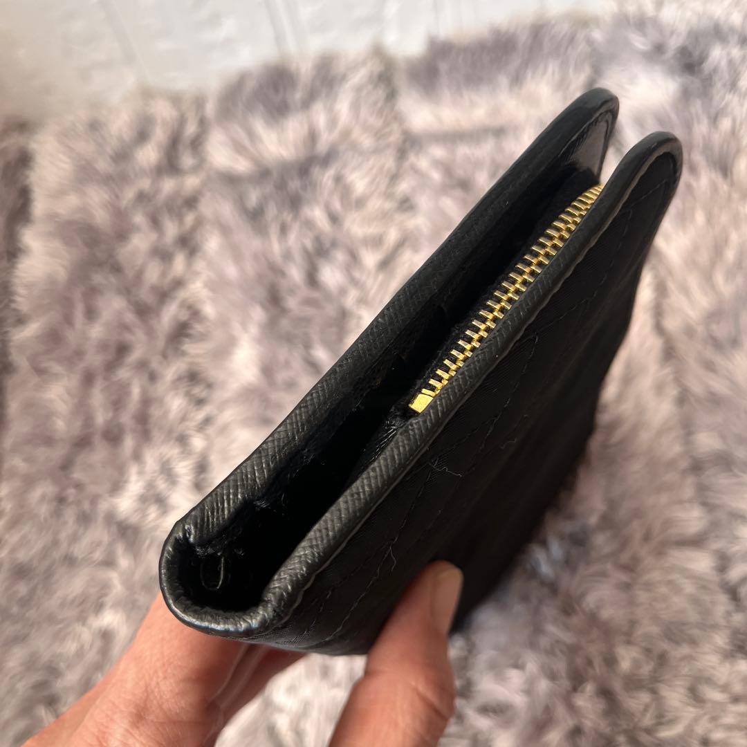 良品✨PRADA 三角ロゴ　テスート　キルティング　ナイロン　長財布　ブラック