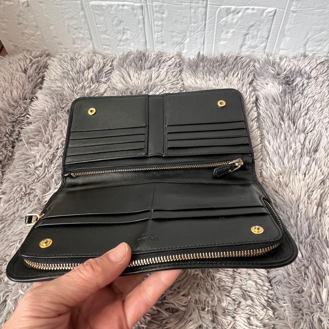 良品✨PRADA 三角ロゴ　テスート　キルティング　ナイロン　長財布　ブラック