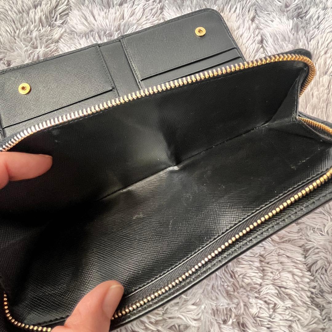 良品✨PRADA 三角ロゴ　テスート　キルティング　ナイロン　長財布　ブラック
