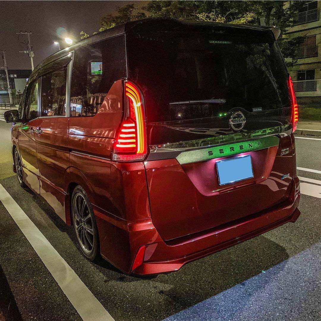 k*.様 クリスタルアイ ファイバーLEDテールランプ ブラック C27セレナ前