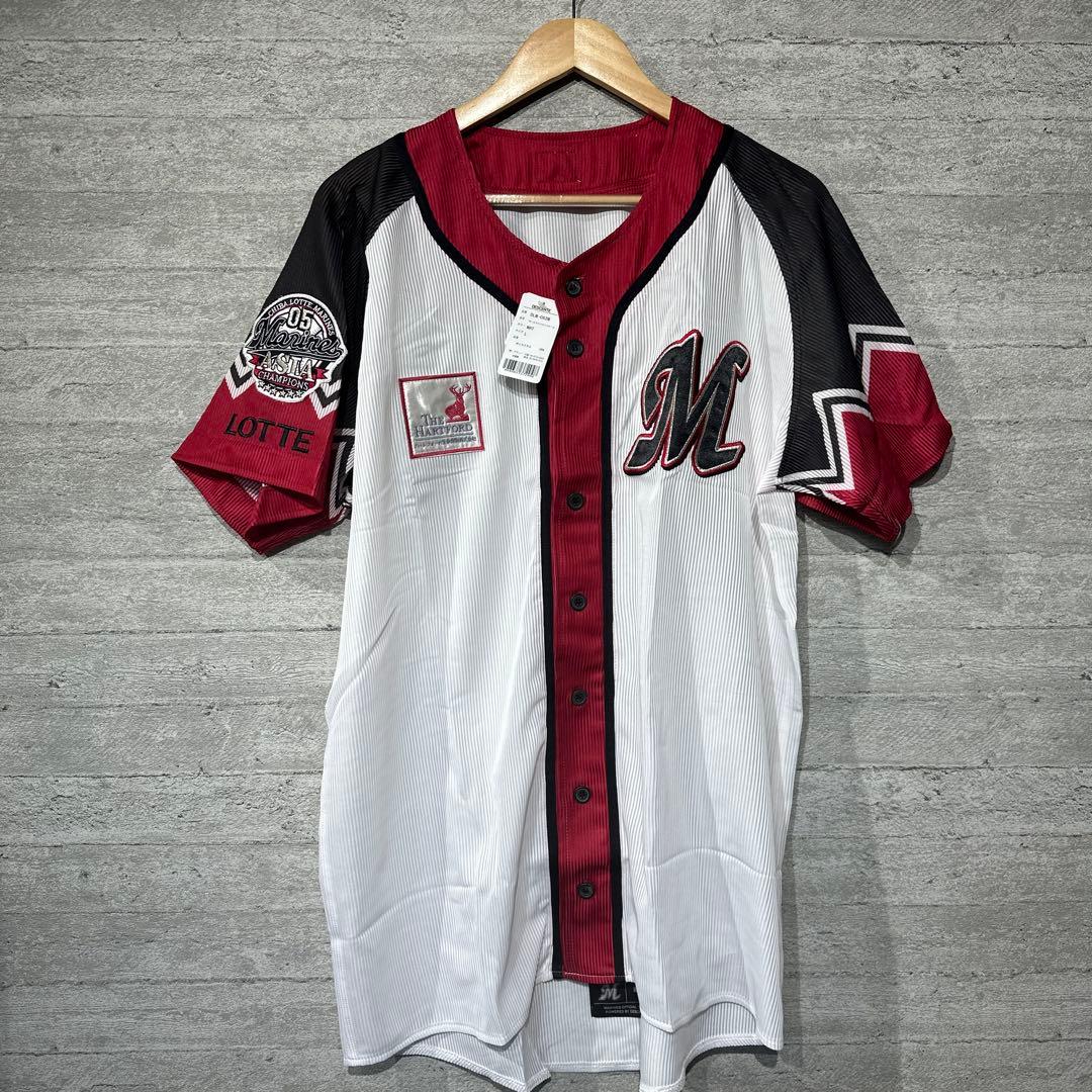 に*し様 【新品未使用】【デサント】千葉ロッテマリーンズ　誠ユニフォーム　L