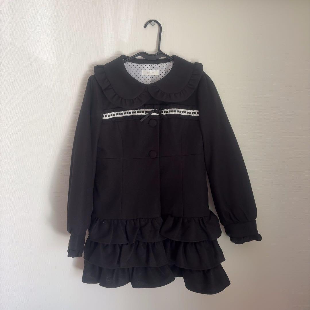 pium ピウム はしごレースティアードミニコート　さやぴ フリル リボン