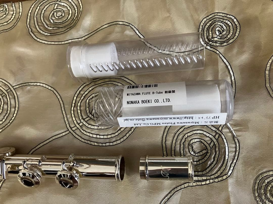 Miyazawa Flute 管体銀製　Eメカ付　＋　銀製Bチューブセット