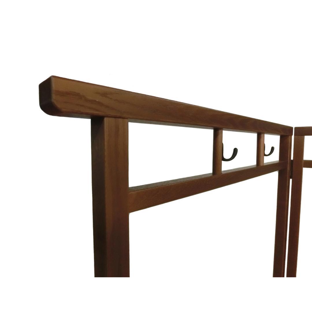 衣桁 服かけ ハンガー ② 国産 360度回転フック 腰板 付き