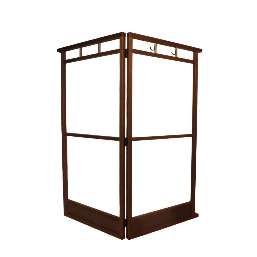 衣桁 服かけ ハンガー ② 国産 360度回転フック 腰板 付き