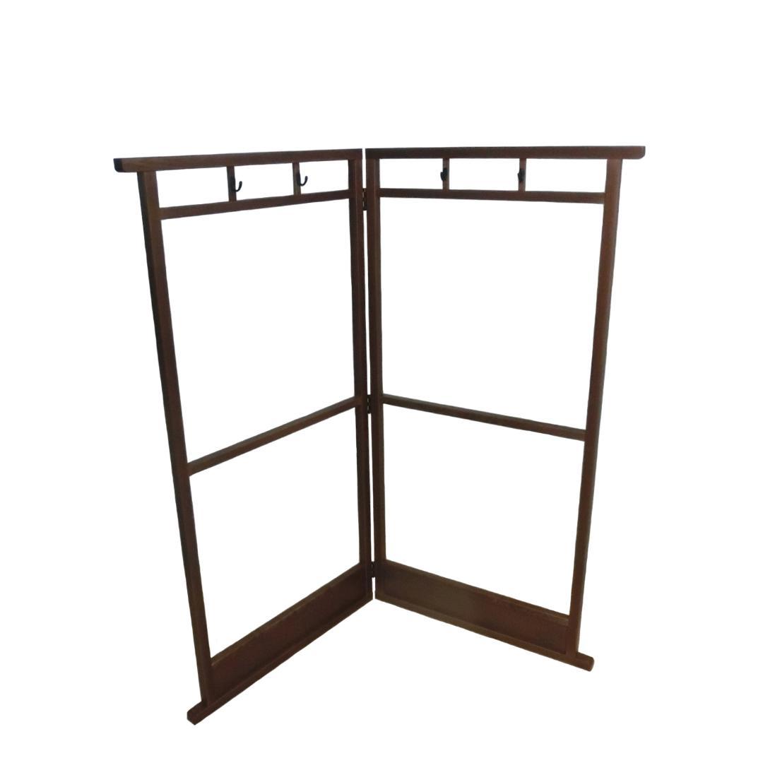 衣桁 服かけ ハンガー ② 国産 360度回転フック 腰板 付き