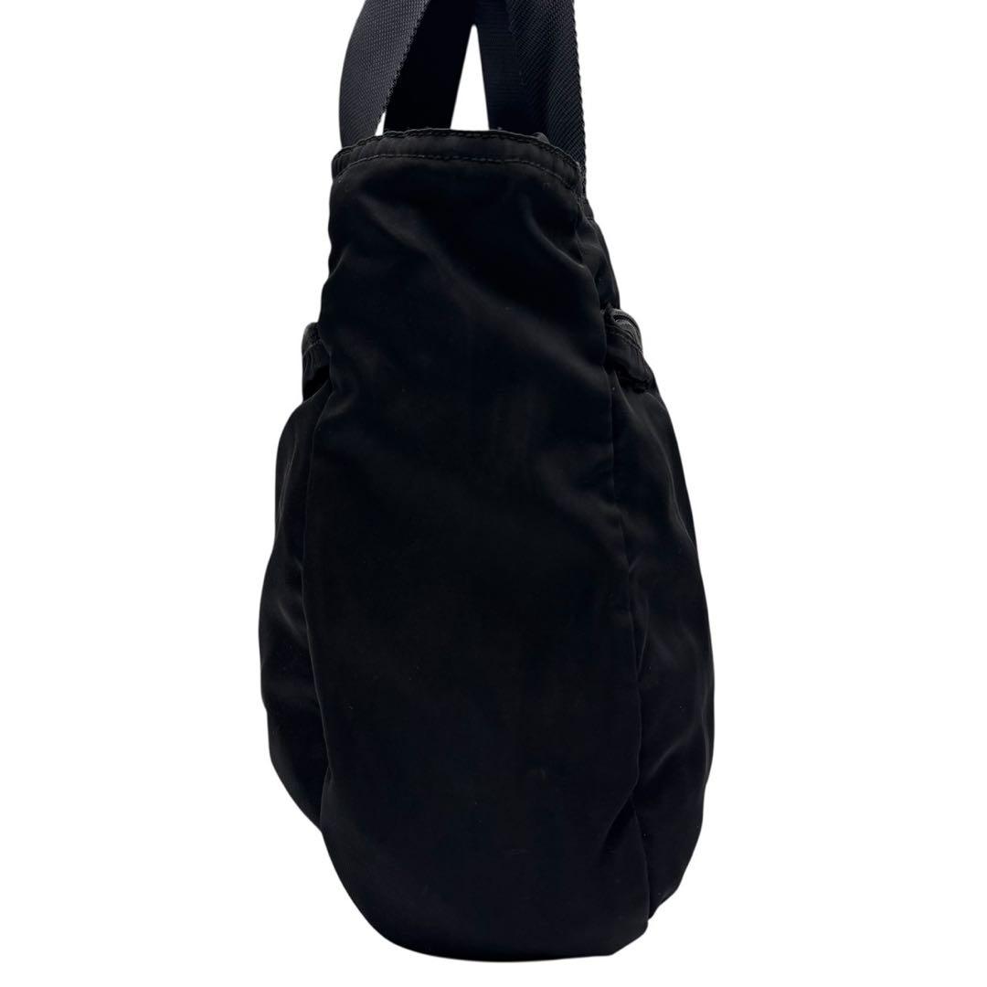 【極美品】PRADA プラダ ナイロン トートバッグ ブラック ロゴプレート