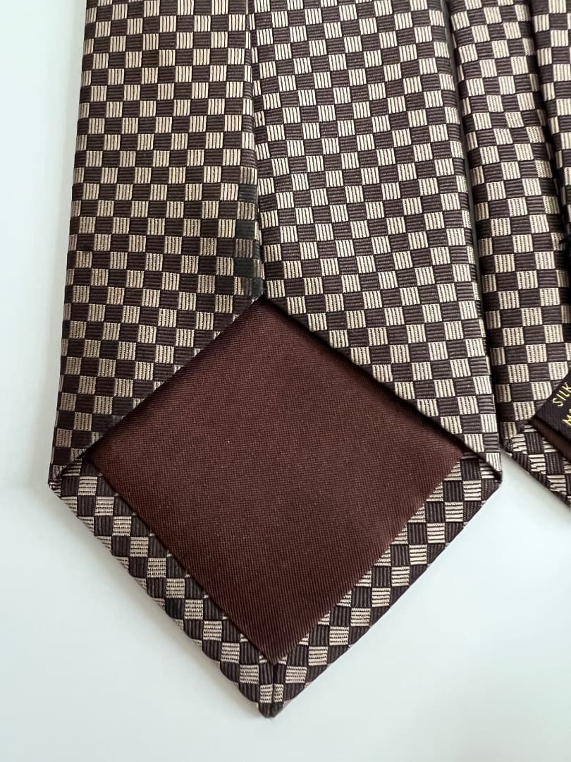 ルイ・ヴィトン ネクタイマイクロダミエ ブラウン