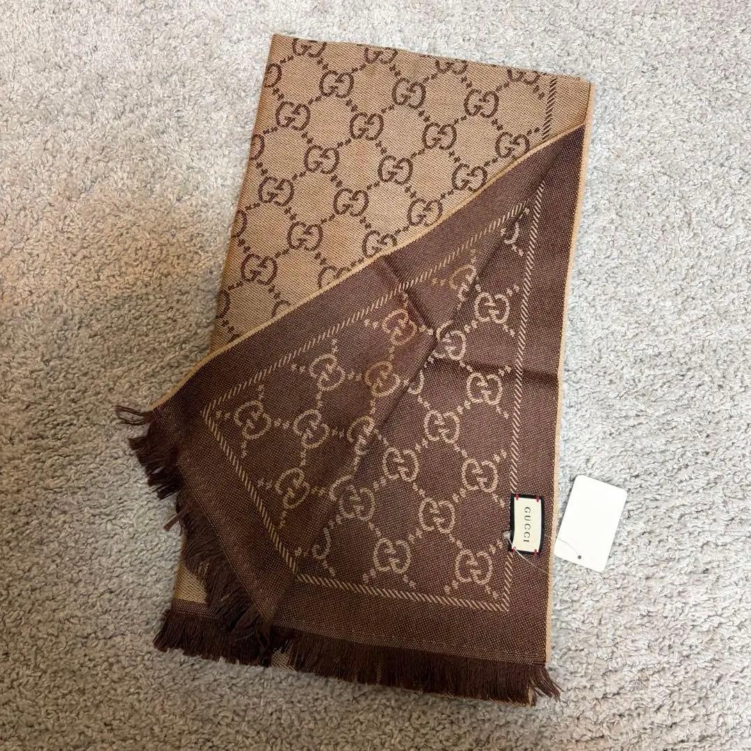 グッチ GUCCI GGパターン ウールマフラー スカーフ男女兼用　未使用品