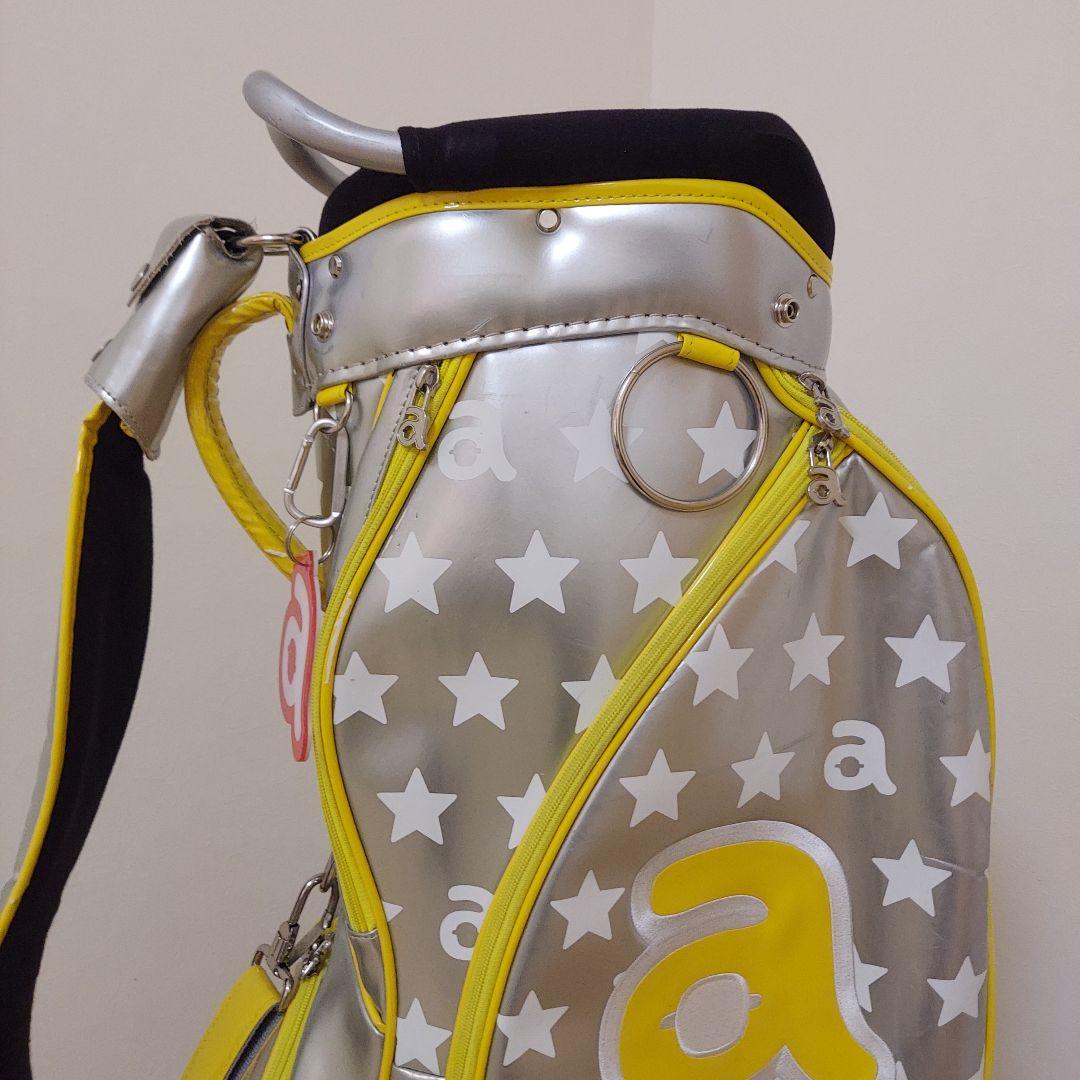 ARCHIVIO アルチビオ キャディバック シルバー/イエロー★ヘッドカバー付