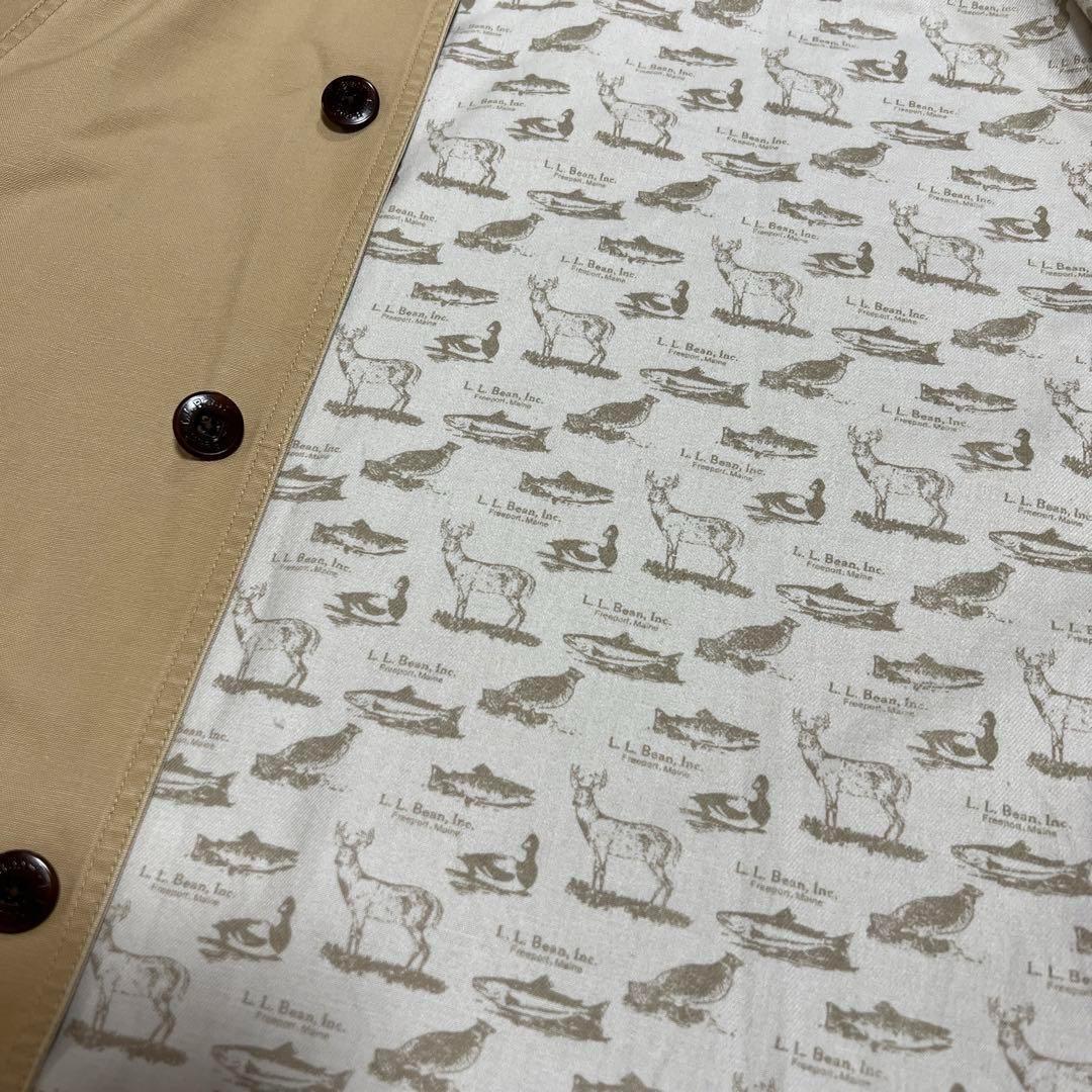 LLBean カバーオール ハンティングジャケット 襟コーデュロイ 裏地総柄XL