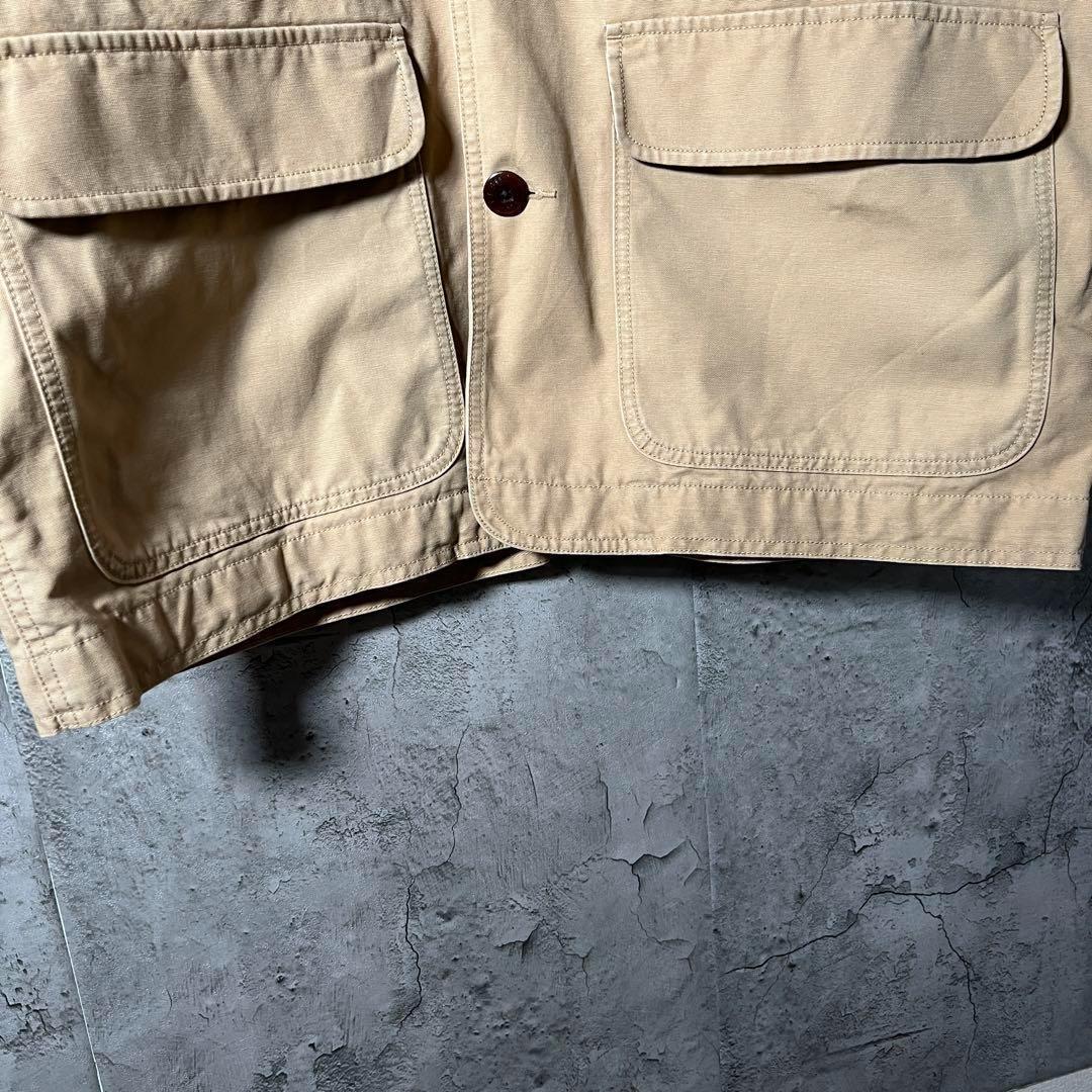 LLBean カバーオール ハンティングジャケット 襟コーデュロイ 裏地総柄XL