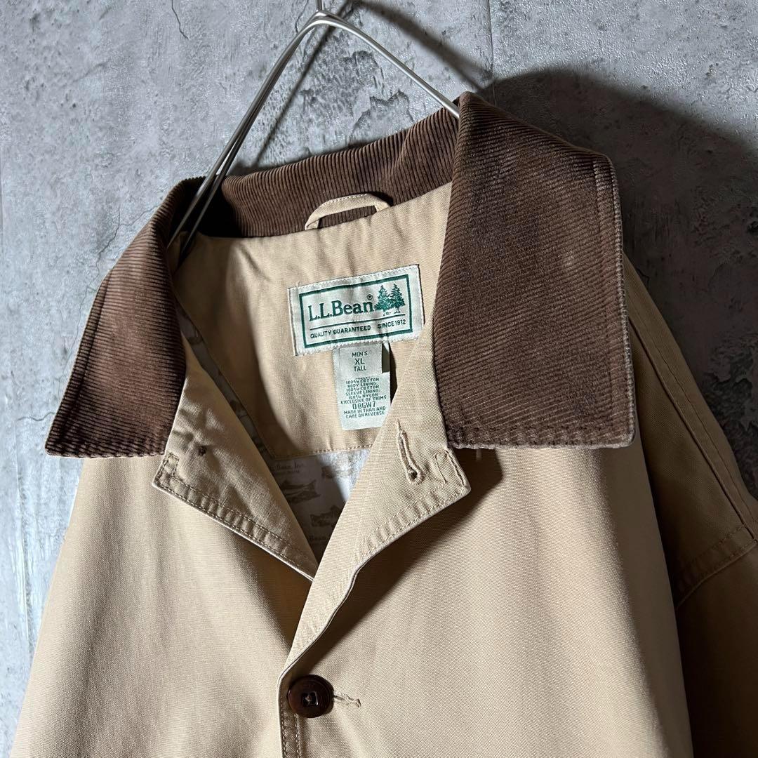 LLBean カバーオール ハンティングジャケット 襟コーデュロイ 裏地総柄XL