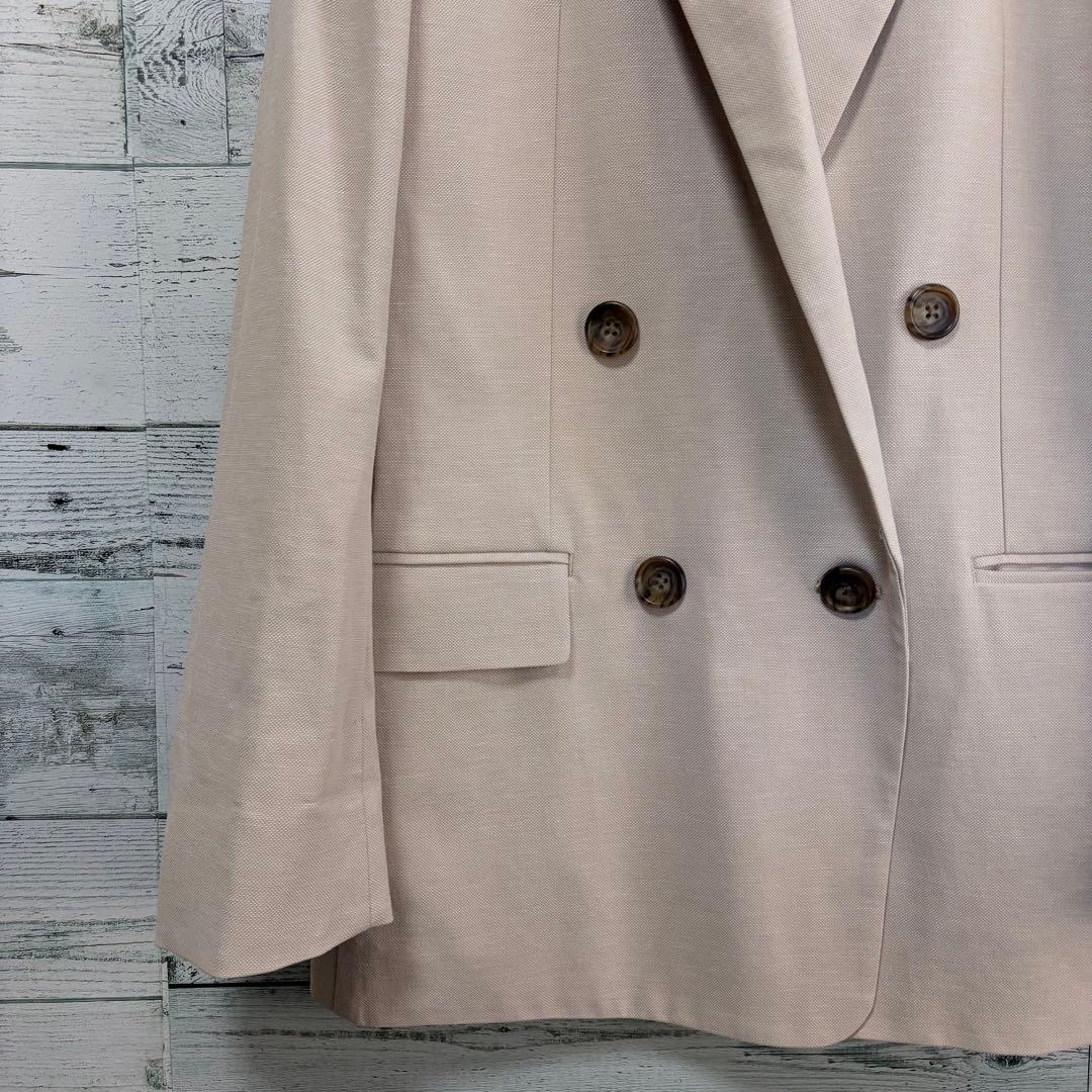 ☆25年モデル☆プラステ　リネンブレンドダブルジャケット　ベージュ　ほぼ未使用