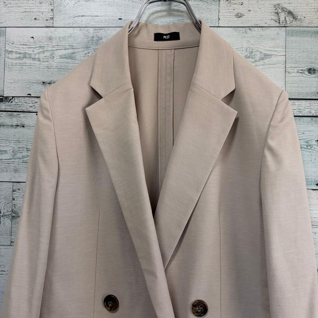 ☆25年モデル☆プラステ　リネンブレンドダブルジャケット　ベージュ　ほぼ未使用
