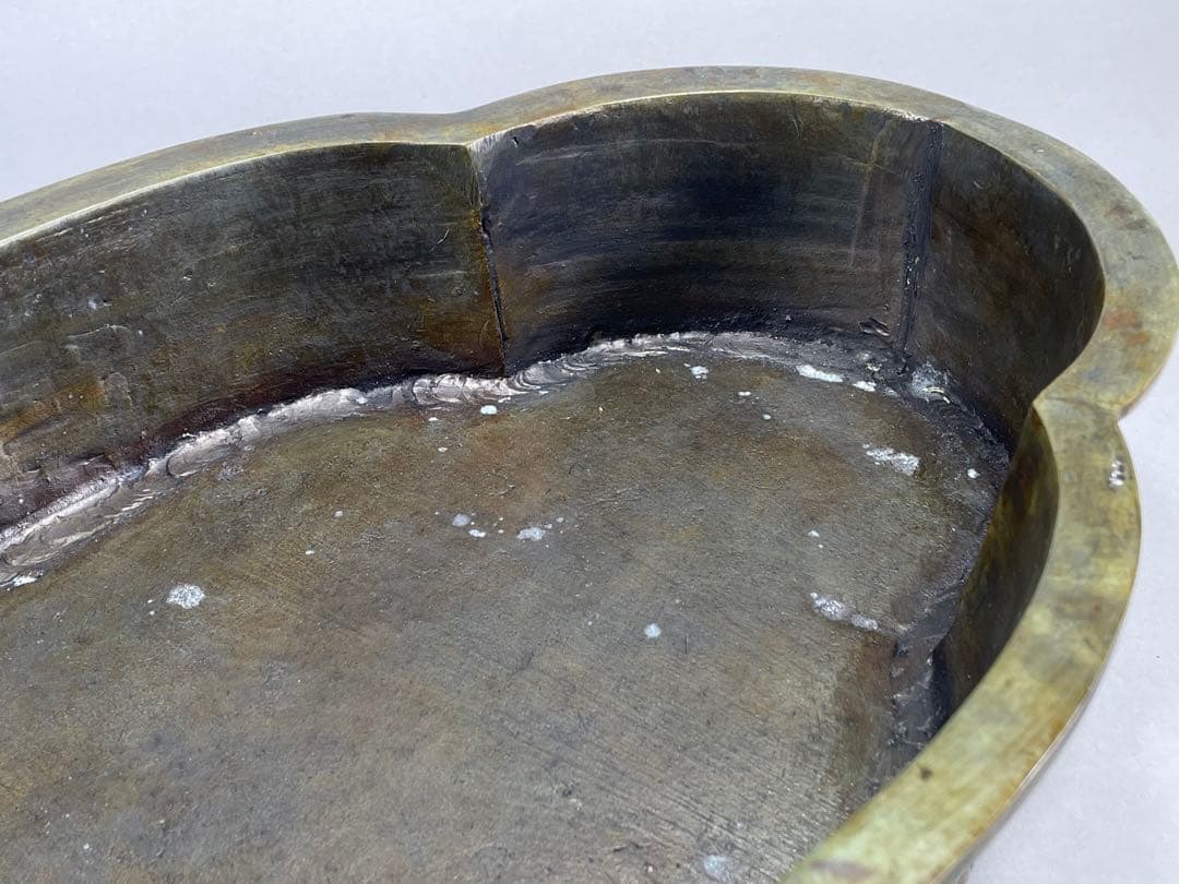 鋳銅　木瓜砂鉢　正晴造　いけばな　池坊　古流　小原流　銅花器　華道具　花瓶