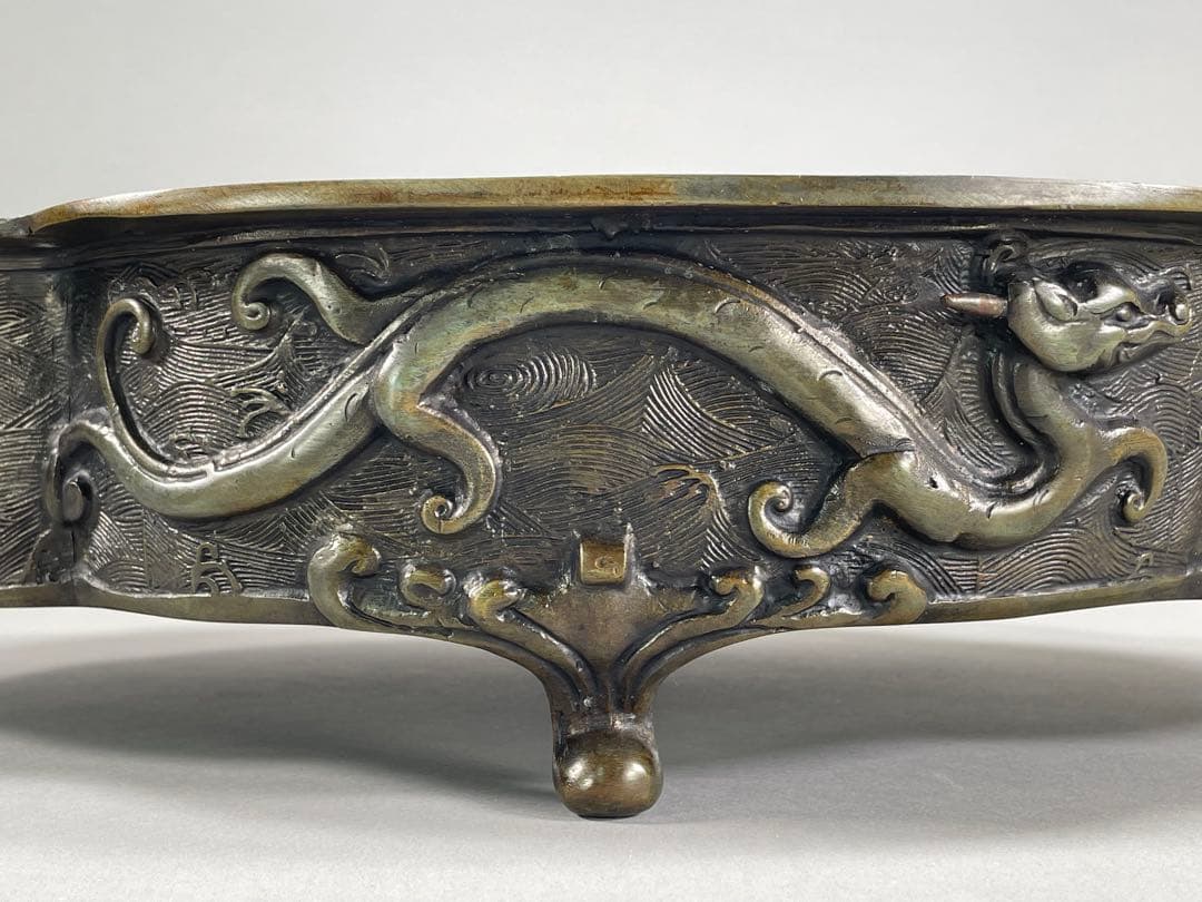 鋳銅　木瓜砂鉢　正晴造　いけばな　池坊　古流　小原流　銅花器　華道具　花瓶