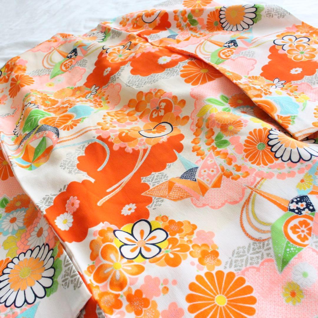 七五三 3歳 女の子 子供 折り鶴 着物 被布 セット