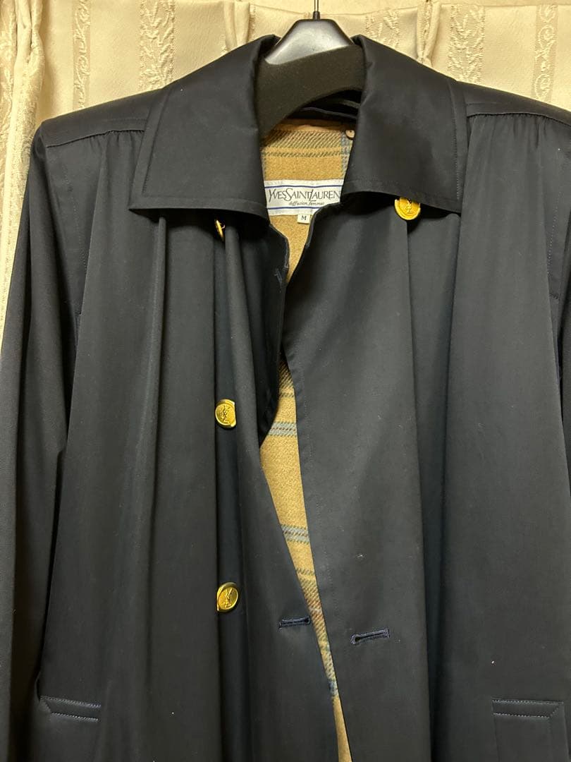 【新品未使用】Yves Saint Laurent ネイビー ロングコート M