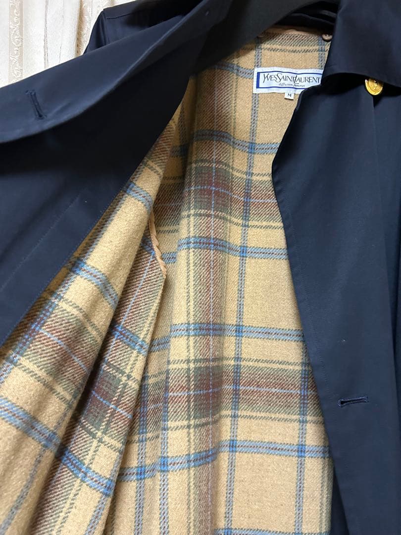 【新品未使用】Yves Saint Laurent ネイビー ロングコート M