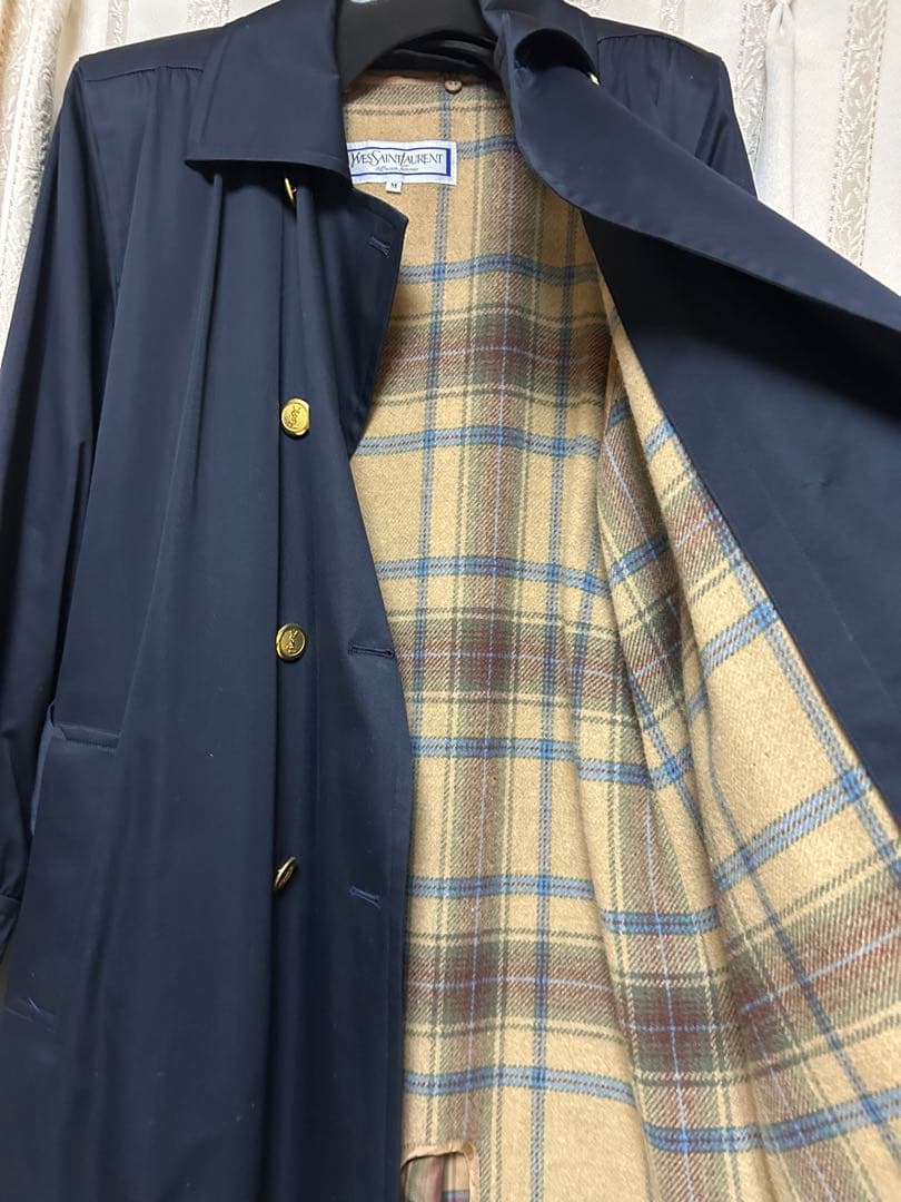 【新品未使用】Yves Saint Laurent ネイビー ロングコート M