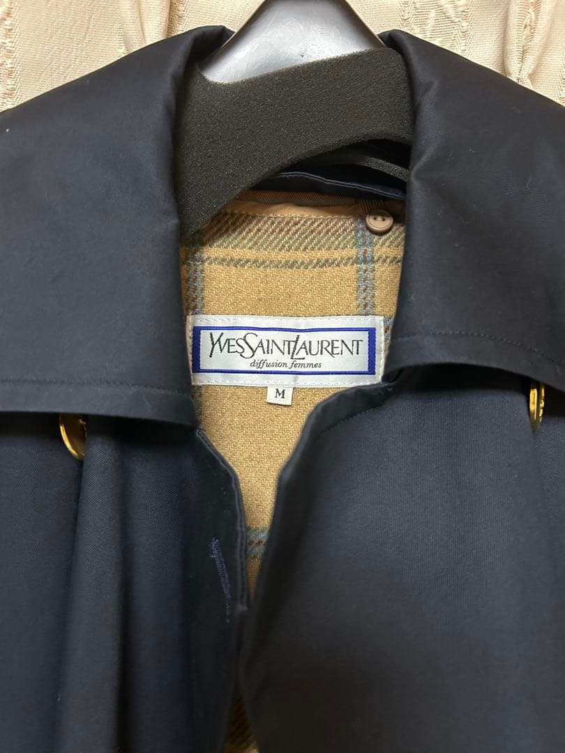 【新品未使用】Yves Saint Laurent ネイビー ロングコート M
