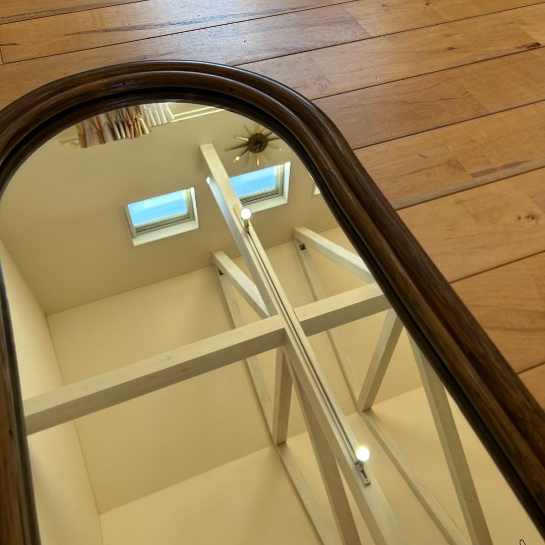 ☆アンティーク☆ビンテージ　ラタン　姿見　96cm 籐　鏡　ミラー