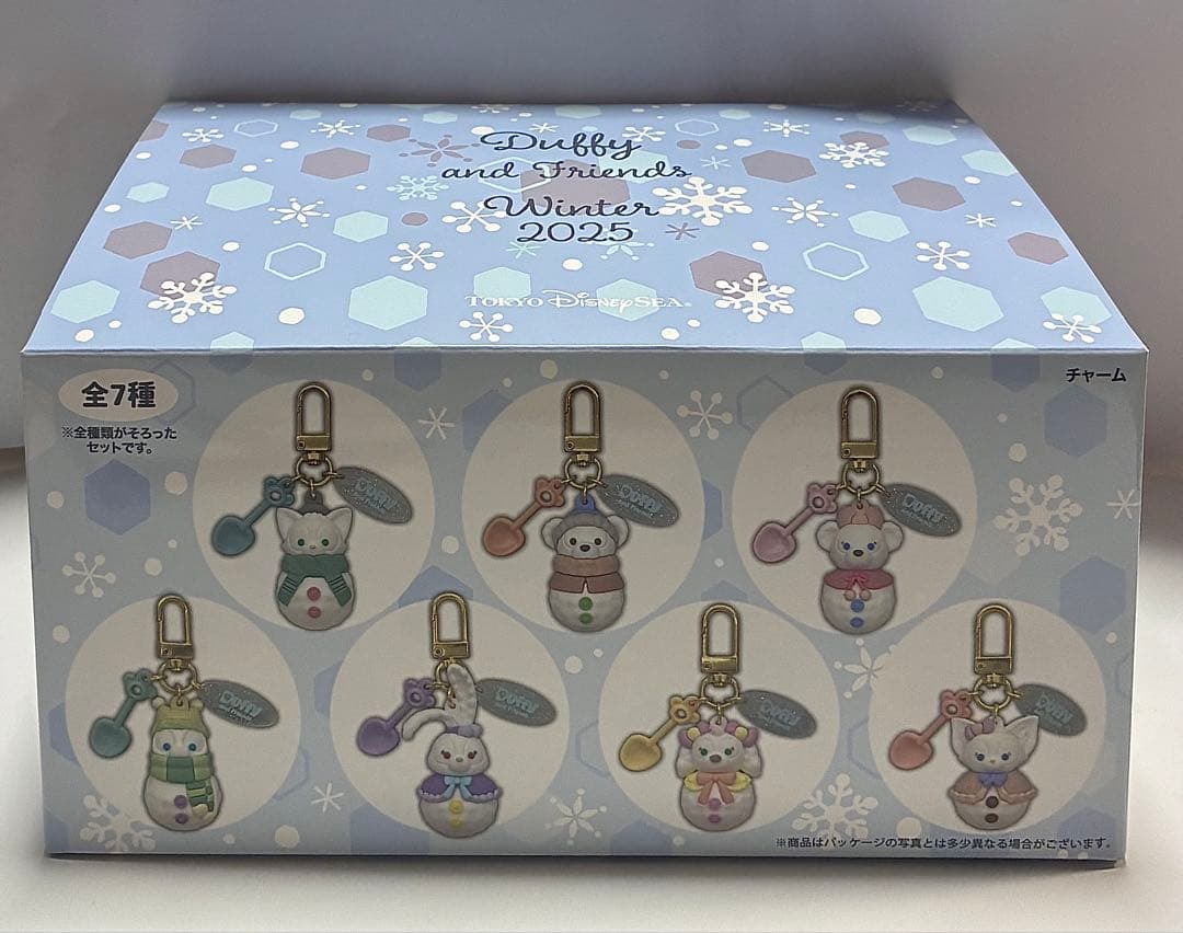 【未開封新品】ダッフィー 新作 雪だるま チャーム 全７種 コンプセット