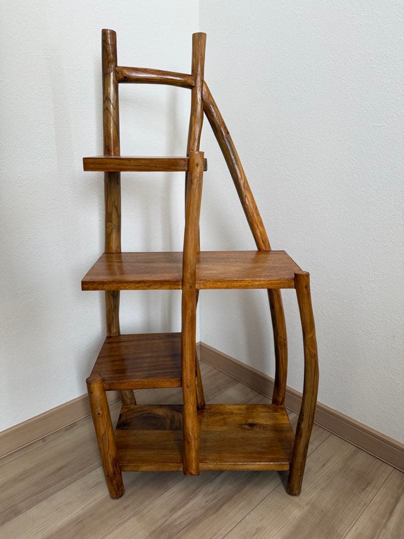 チークの根飾り棚 ナチュラル