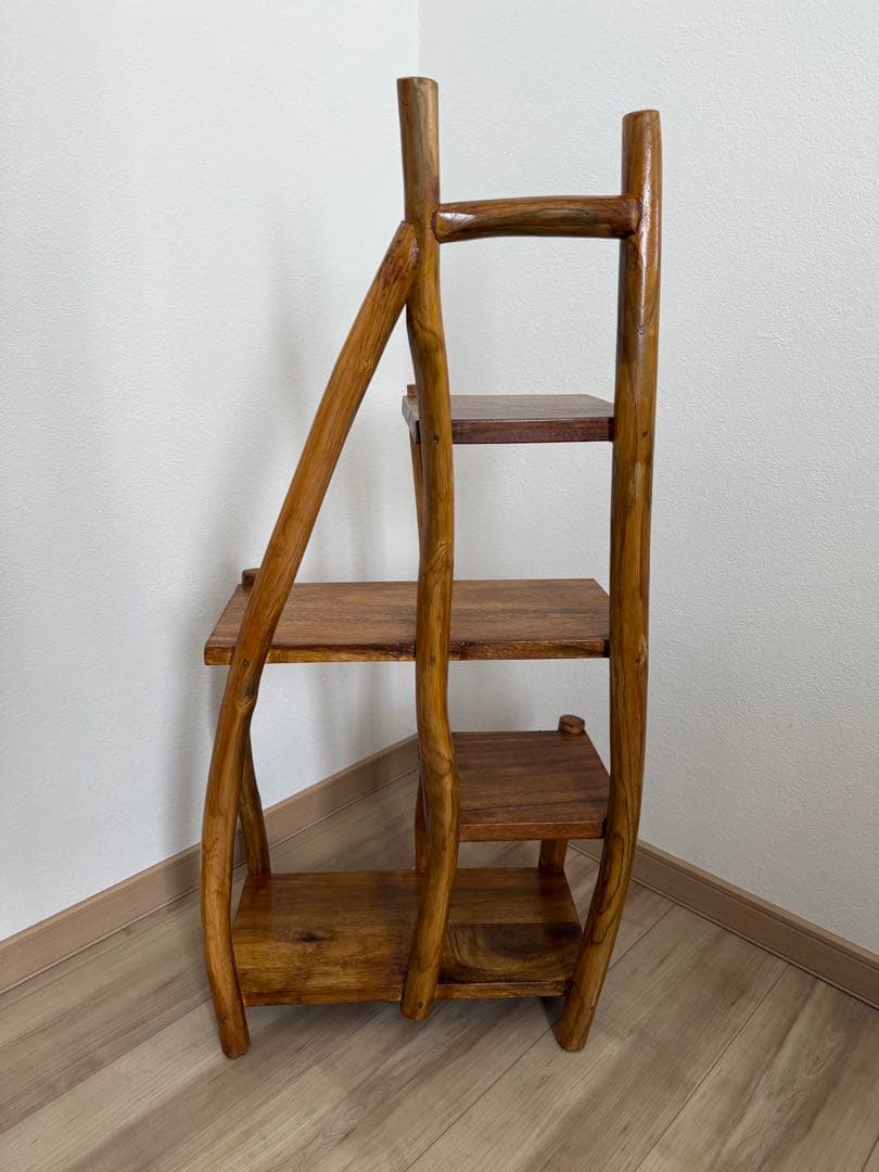 チークの根飾り棚 ナチュラル