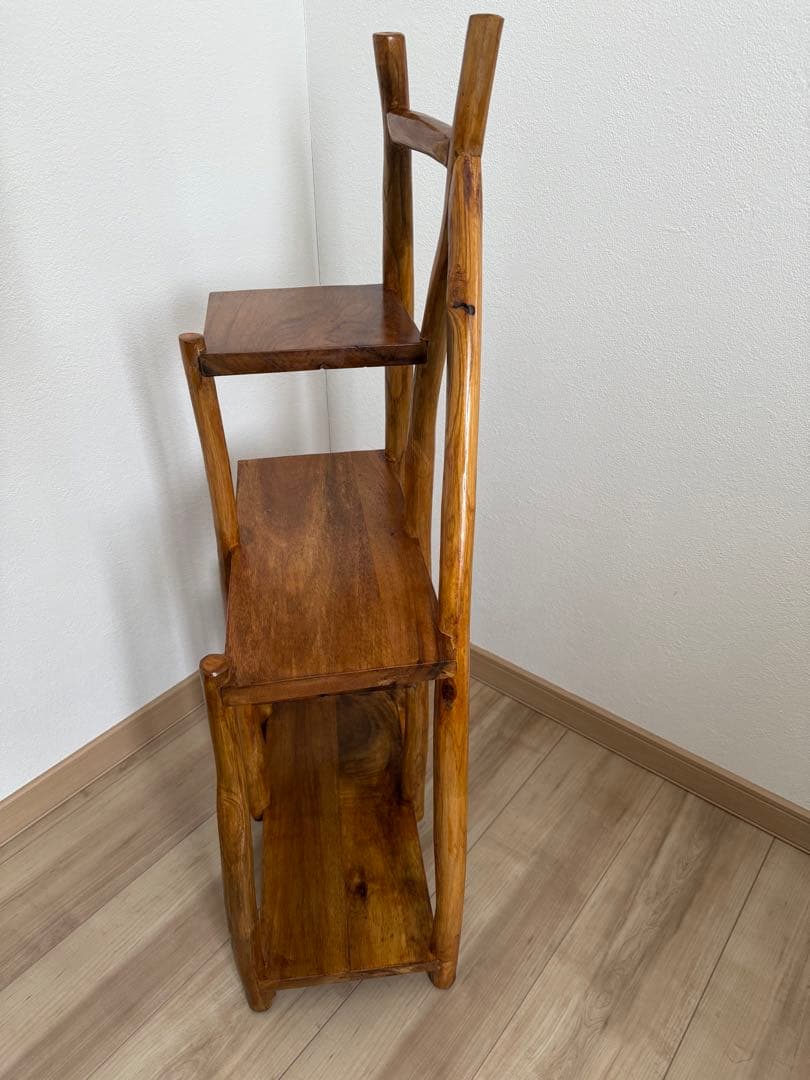 チークの根飾り棚 ナチュラル