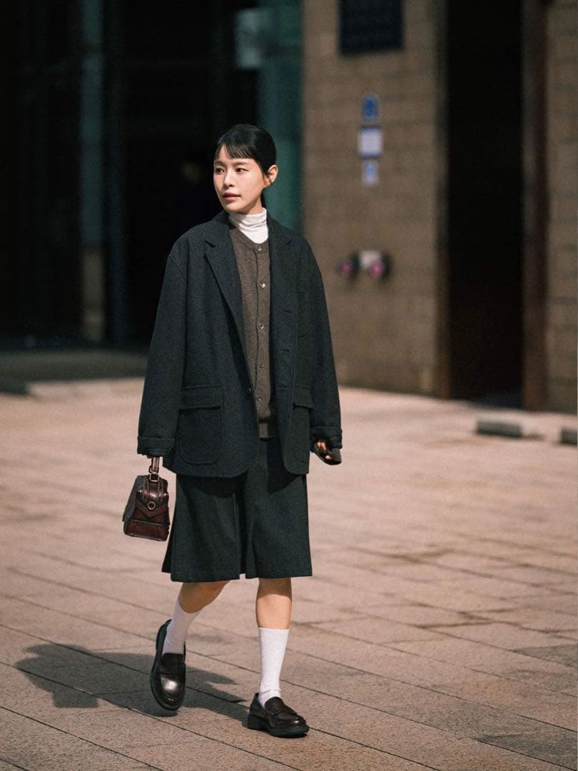 havehad ウールブレンドプリーツスカート