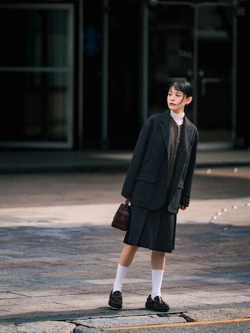 havehad ウールブレンドプリーツスカート