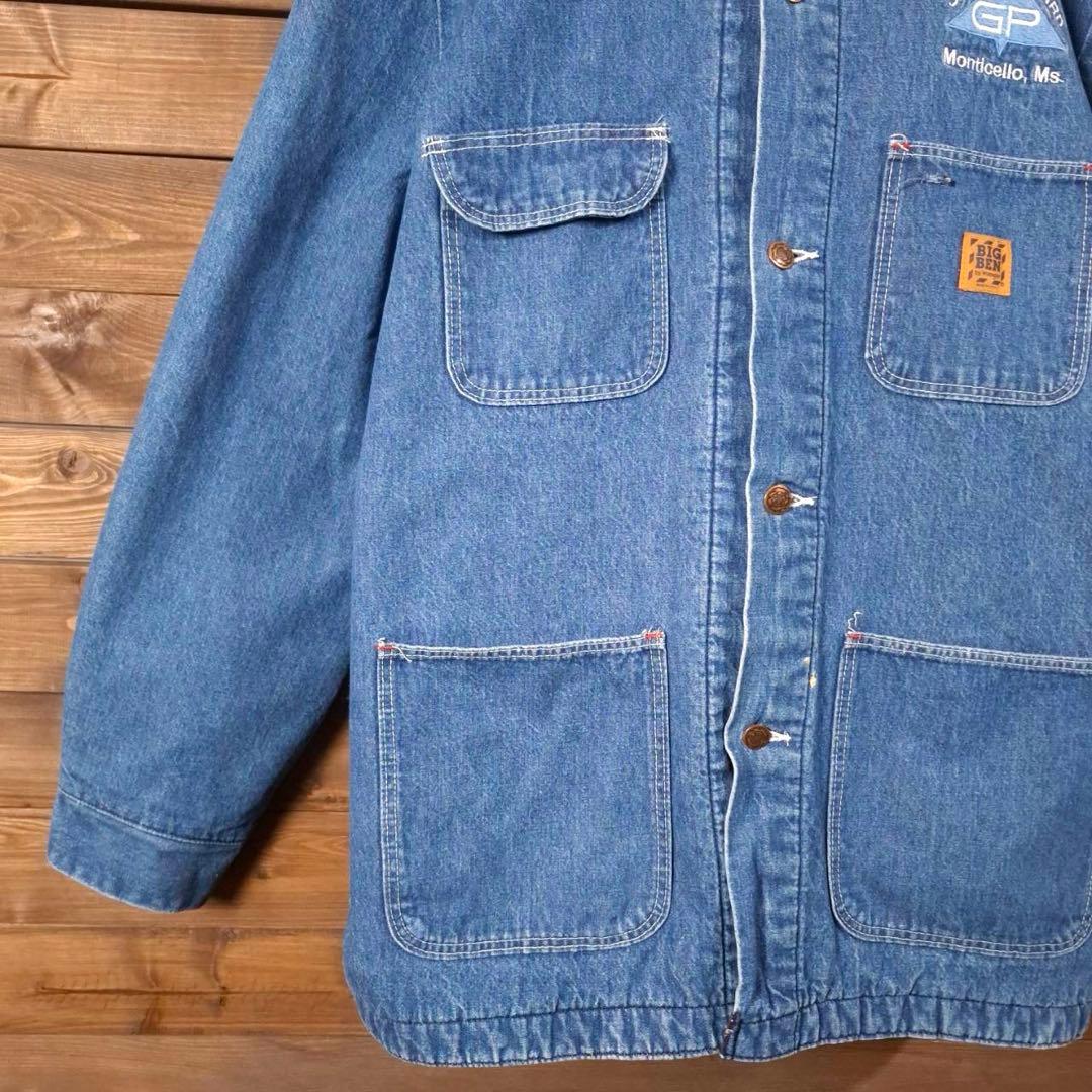 80s USA製 BIG BEN ビッグベン 企業刺繍 デニムカバーオール 48