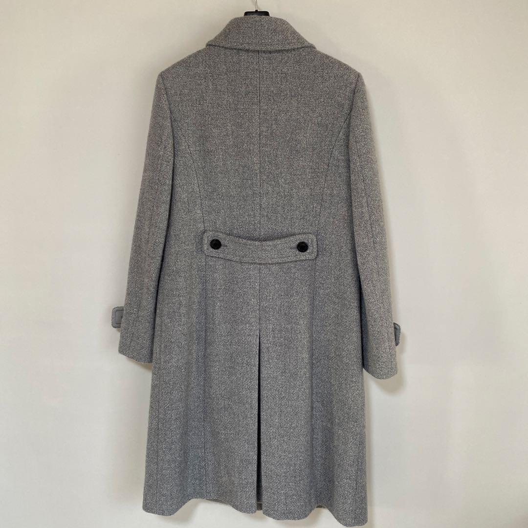 ポールスチュアート ロングコート 6 ツイード グレー ステンカラー DMW