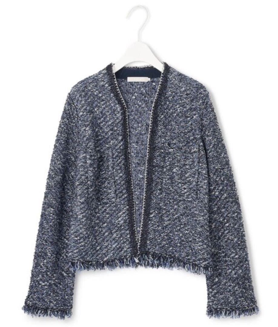 ICB デニムライクツイードニットジャケット