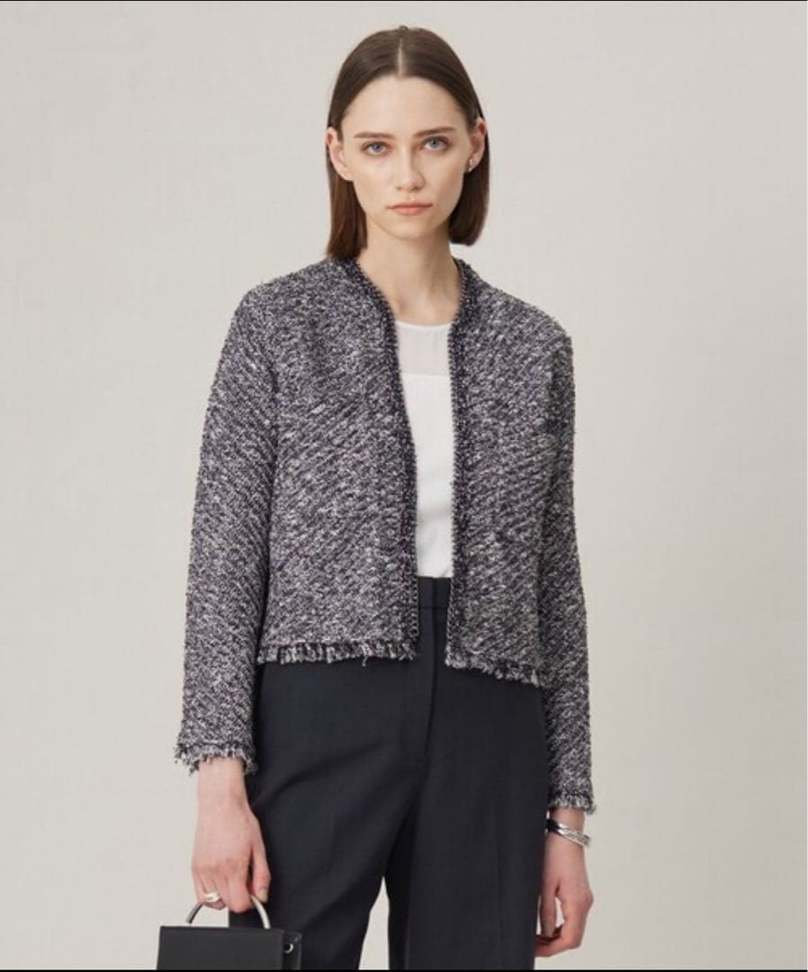 ICB デニムライクツイードニットジャケット