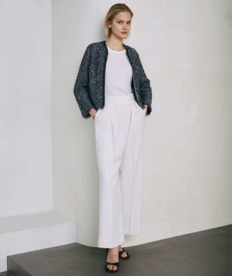 ICB デニムライクツイードニットジャケット