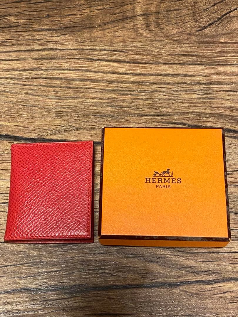 HERMES エルメス 赤 レザー フォトフレーム