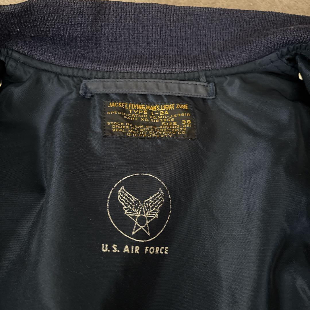 REAL McCOY’S L-2A フライトジャケット ワッペン ネイビー M