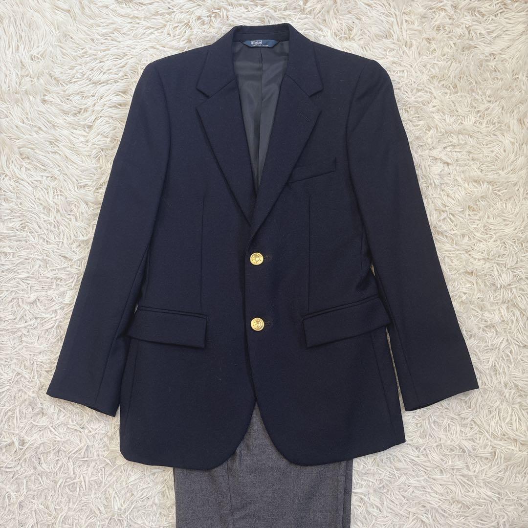 極美品✨️ポロラルフローレン フォーマルスーツ 紺ブレ 金ボタン 160