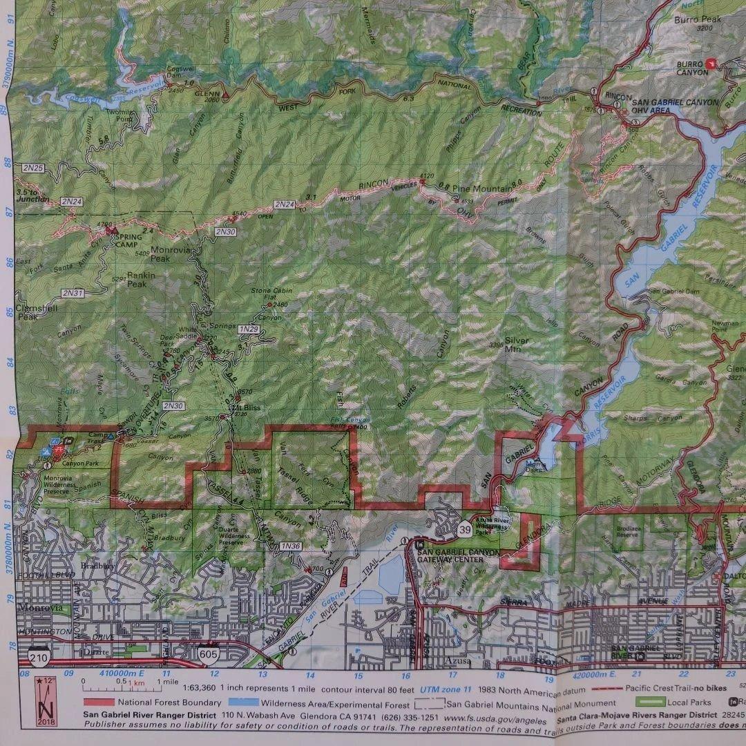 【米国購入品】カリフォルニア州近郊のトレイルマップ 登山地図